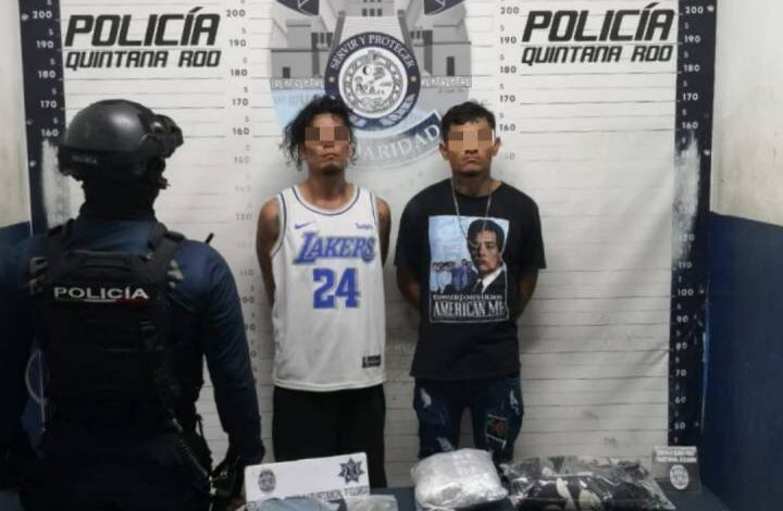 Operativo policial en Playa del Carmen resulta en la detención de individuos y decomiso de sustancias ilegales