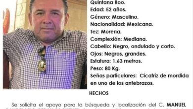 Solicitud de Ayuda para Hallar a Residente Desaparecido en Calderitas, Othón P. Blanco