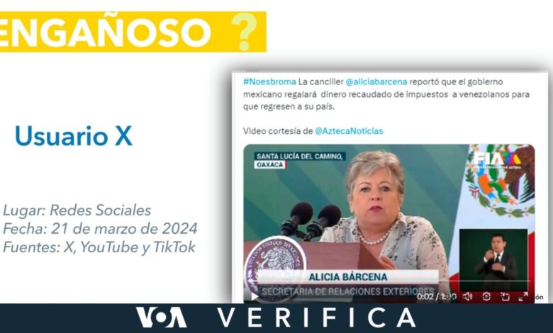 Engañoso que el gobierno de México “regala” dinero a migrantes que retornen a Venezuela