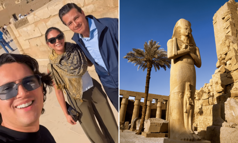 Captan a Enrique Peña Nieto en Egipto, en el Templo de Karnak, ¿iba con su novia?