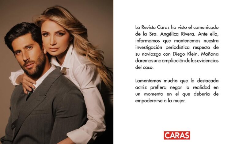 Angélica Rivera niega noviazgo con Diego Kein: "Es una calumnia"; revista le responde